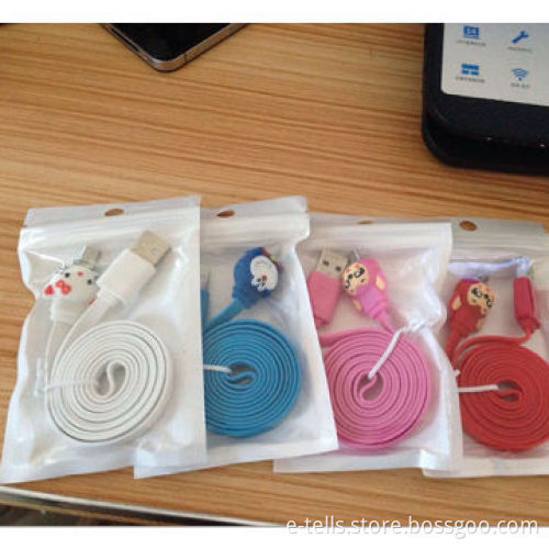Customized 3D cartoon PVC cap noodles USB cable with light